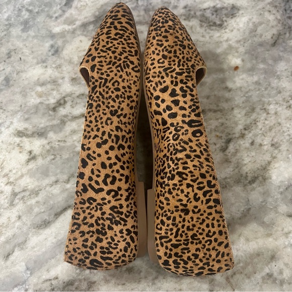 Madewell The Cory Leopard Calf Hair Square Toe Flats Size 6 - Picture 4 of 7
